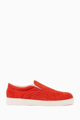 Buy Bottega Veneta Red Dodger Slip On Sneakers For Men Online Ounass UAE