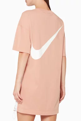 Buy Nike Pink Logo Print T Shirt Dress For Women Online Ounass UAE