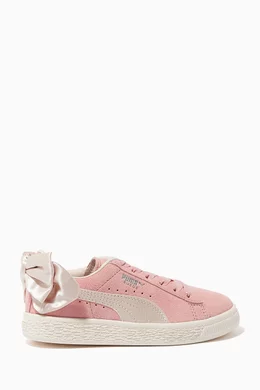 Buy Puma Pink Suede Bow Detail Sneakers For Girls Online Ounass UAE