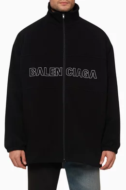 Buy Balenciaga Black Brushed Wool Track Jacket For Men Online Ounass UAE