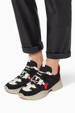 Buy Isabel Marant Black Kindsay Leather Neoprene Sneakers For Women Online Ounass UAE