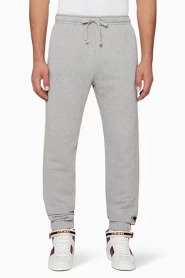 Buy Gucci Grey Gucci Stripe Sweatpants For Men Online Ounass UAE