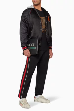 Buy Gucci Black Acetate Bomber with Lyre Patch For Men Online Ounass UAE