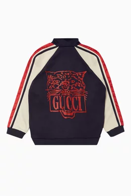 Buy Gucci Blue Tiger Print Technical Sweatshirt For Boys Online Ounass UAE