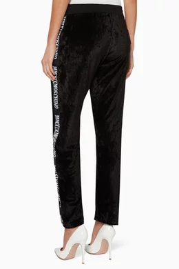 Buy Moschino Black Logo Tape Velvet Track Pants For Women Online Ounass UAE