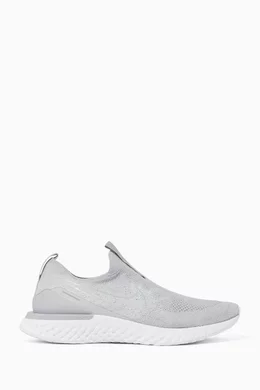 Buy Nike White Epic Phantom React Flyknit Sneakers For Men Online Ounass UAE