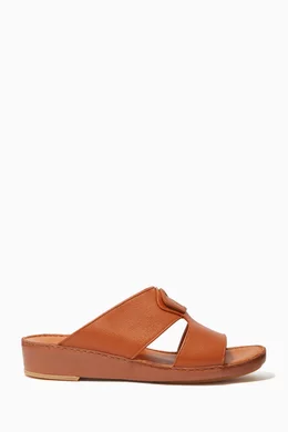 Buy Private Collection Brown Peninsula Granulato Calfskin Sandals For Men Online Ounass UAE