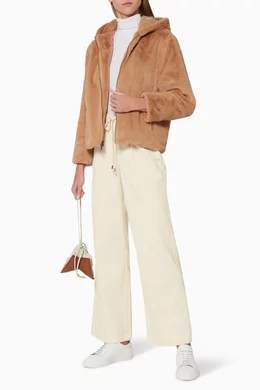 Vince faux fur hoodie top