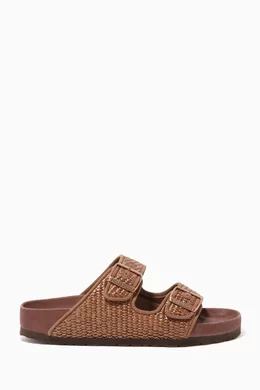 Buy Birkenstock Brown Arizona Il Dolce Far Niente Raffia Sandals For Women Online Ounass UAE