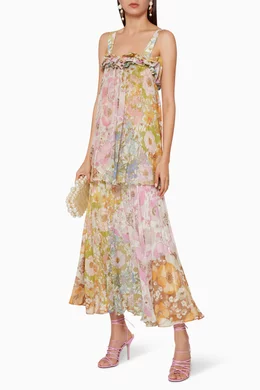 maxi dress with cape Long Cape Dress for Women, Elegant Evening Maxi Dress with Flowing Cap –  Meravia main image 1