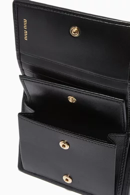 【MIU MIU】LOGO WALLET Miu Miu Leather Wallet | Pink | FARFETCH