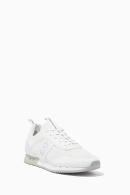 Buy Emporio Armani White EA7 Sneakers in Mesh Faux Leather For Men Online Ounass UAE