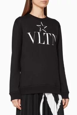 Buy Valentino Garavani Black VLTN Star Print Sweatshirt For Women Online Ounass UAE
