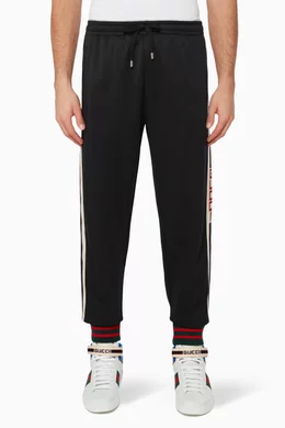 Buy Gucci Black Logo Technical Jersey Jogging Pants For Men Online Ounass UAE