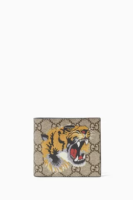 Buy Gucci Brown GG Supreme Tiger Print Wallet For Men Online Ounass UAE