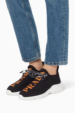 Buy Prada Black Knit Logo Sneakers For Women Online Ounass UAE