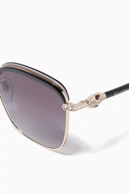Buy BVLGARI Rose Gold Serpenti Metal Sunglasses For Women Online Ounass UAE