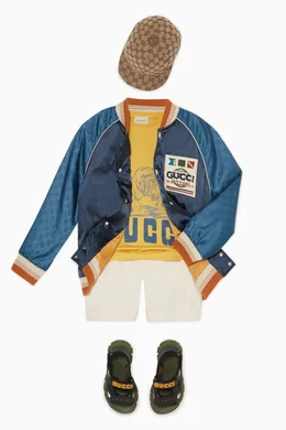 Buy Gucci Blue Varsity Bomber Jacket For Boys Online Ounass UAE