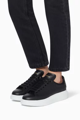 Buy Alexander McQueen Black Oversized Leather Sneakers For Women Online Ounass UAE