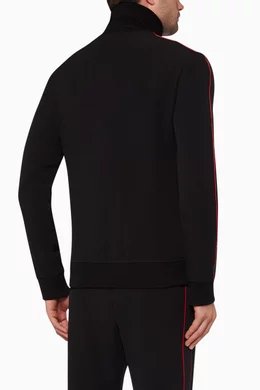 Buy Alexander McQueen Black Jacquard Logo Tape Track Jacket For Men Online Ounass UAE