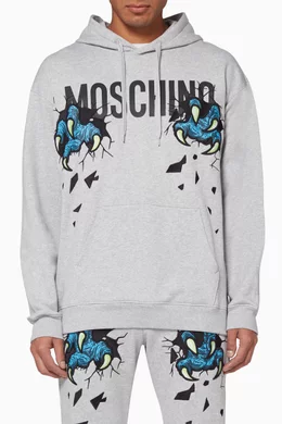 Buy Moschino Grey Claws Cotton Hoodie For Men Online Ounass UAE
