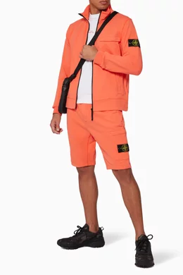 Buy Stone Island Orange Garment Dyed Cotton Track Jacket For Men Online Ounass UAE