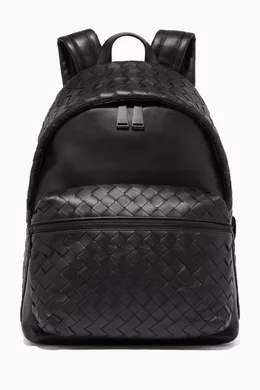 Buy Bottega Veneta Black Intrecciato Leather Backpack For
