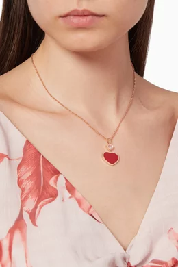 Buy Chopard Red Happy Hearts Diamond Pendant Necklace For Women Online Ounass UAE