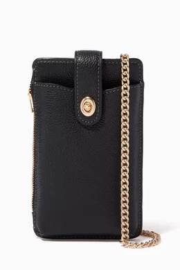 Buy Coach Black Turnlock Chain Phone Crossbody in Pebble Leather For Women Online Ounass UAE