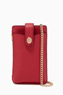 Buy Coach Red Turnlock Chain Phone Crossbody in Pebble Leather For Women Online Ounass UAE