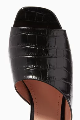 Buy Bally Black Carin 45 Croc Embossed Leather Sandals For