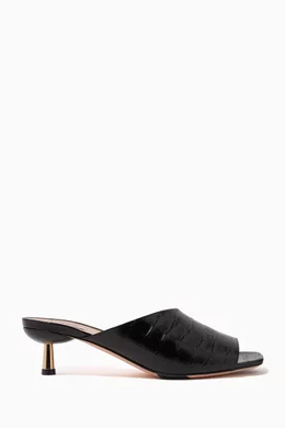 ミュール　BALLY CARIN （BLACK) Buy Bally Black Carin 45 Croc Embossed Leather Sandals For