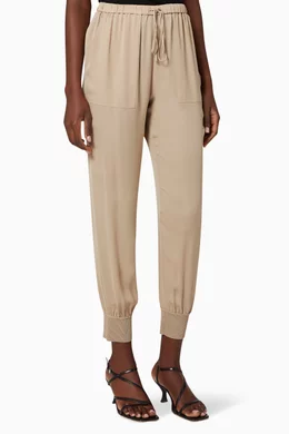 Silk jogger pants womens shop