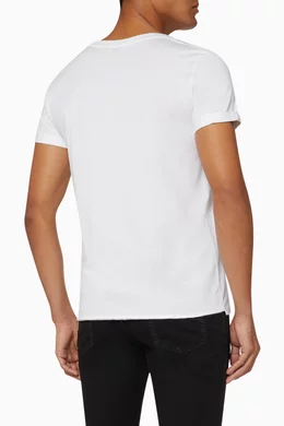 Buy SAINT LAURENT White SAINT LAURENT Print T Shirt in Jersey For Men Online Ounass UAE