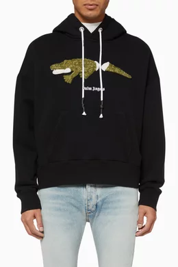 Buy Palm Angels Black Crocodile Embroidered Hoodie For Men Online Ounass UAE