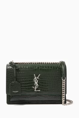 Sunset medium in crocodile embossed shiny leather top