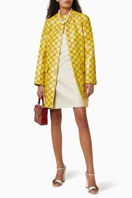 Buy Gucci Yellow GG Water Resistant Tweed Coat For Women Online Ounass UAE