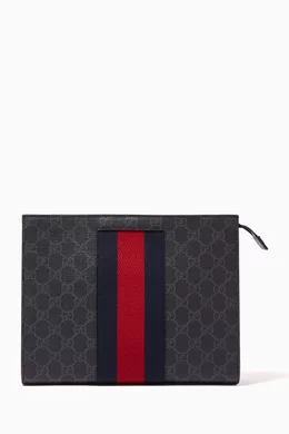 Gucci supreme web pouch clearance
