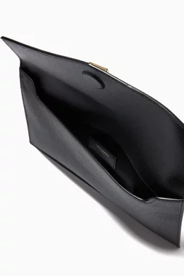 Buy SAINT LAURENT Black Uptown Pouch in Grain de Poudre Embossed Leather For Women Online Ounass UAE