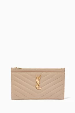 Monogram bill pouch in grain de poudre embossed leather shop