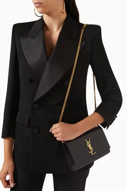 Buy SAINT LAURENT Black Small Kate in Grain De Poudre Embossed Leather For Women Online Ounass UAE