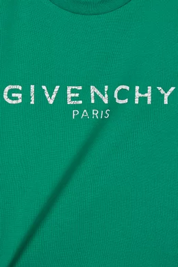 Buy Givenchy Green Cracked Logo Cotton T Shirt For Boys Online Ounass UAE