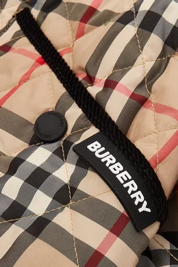Buy Burberry Neutral Vintage Check Diamond Quilted Jacket For Boys