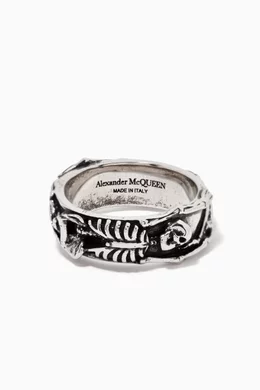 Alexander mcqueen dancing skeleton ring hot sale