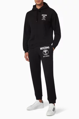 Buy Moschino Black Question Mark Logo Hoodie in Cotton For Men Online Ounass UAE