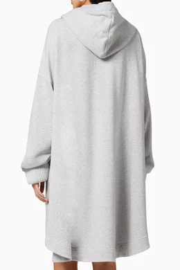 Buy Moschino Grey Oversized Macro Zip Hooded Sweatshirt Dress For Women Online Ounass UAE