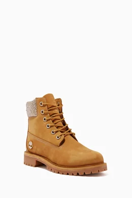Buy Jimmy Choo Neutral x Timberland® Boots in Nubuck with Crystals