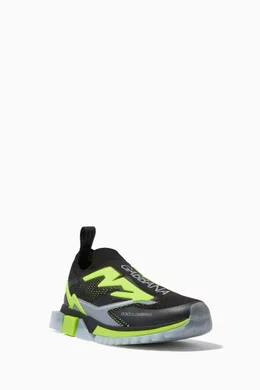 Buy Dolce Gabbana Grey Sorrento Slip-On Sneakers in Stretch Mesh