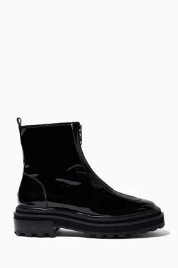 Maryele Combat Boots in Patent Leather