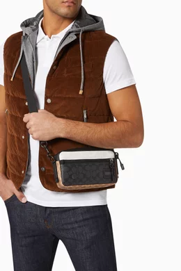 Buy Coach Brown Pacer Slim Pouch in Colourblock Signature Canvas For Men Online Ounass UAE